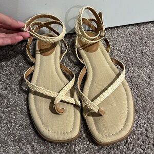 Women's Beige Strappy Sandals